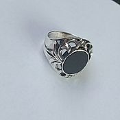 Украшения handmade. Livemaster - original item Ring (ring) with onyx in 925 sterling silver, vintage style. Handmade.
