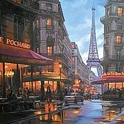 Картина маслом "Парижская улочка весной"