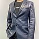 Men's jacket, made of genuine crocodile leather, in dark blue color!. Jackets for men. SHOES&BAGS. My Livemaster. Фото №4