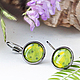 Серьги Green dots (Зеленые точки). Серьги классические. Djayajewel. Ярмарка Мастеров.  Фото №5