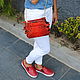 Red Shiny Python leather handbag. Classic Bag. exotiqpython. My Livemaster. Фото №6