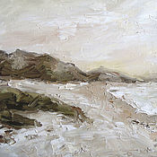 Картины и панно handmade. Livemaster - original item California Beach Oil Painting 30 x 40 cm beige. Handmade.