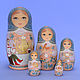 Матрёшка 5 мест Н-21 (Борецкая роспись) № 86, Матрешки, Северодвинск,  Фото №1