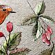'Robin and Barberry', art surface. Pictures. Irina  Art embroidery. My Livemaster. Фото №4