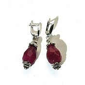 Украшения handmade. Livemaster - original item Rubin. Dainty earrings with rubies. Handmade.