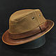 Waxed cotton canvas trilby hat TRL-01, Hats1, Moscow,  Фото №1