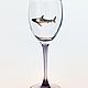 Wine glass BIG SHARK gift to the diver (colored leg). Gifts for February 23. Souvenirs for hunters and fishermen. My Livemaster. Фото №6