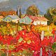 Картина " Красные виноградники ", холст масло. Картины. Магазин мастера Ольги Степановой (OlhaStepanova) (OlhaStepanova). Интернет-магазин Ярмарка Мастеров.  Фото №2