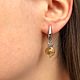 Серьги с цитрином, под серебро. Серьги классические. Katerina Moroz accessories for you (katerinamoroz). Интернет-магазин Ярмарка Мастеров.  Фото №2