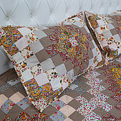 Patchwork, Stars 220x220sm Burgundy double bedspread with two NAV