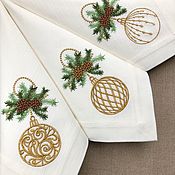 Для дома и интерьера handmade. Livemaster - original item Christmas napkins with embroidery 