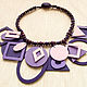 Wooden necklace "Three Shades of Purple", Necklace, Moscow,  Фото №1