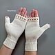  Knitted mittens with embroidery Milk ears. Mitts. Lace knitting workshop. Lidiya.. My Livemaster. Фото №4