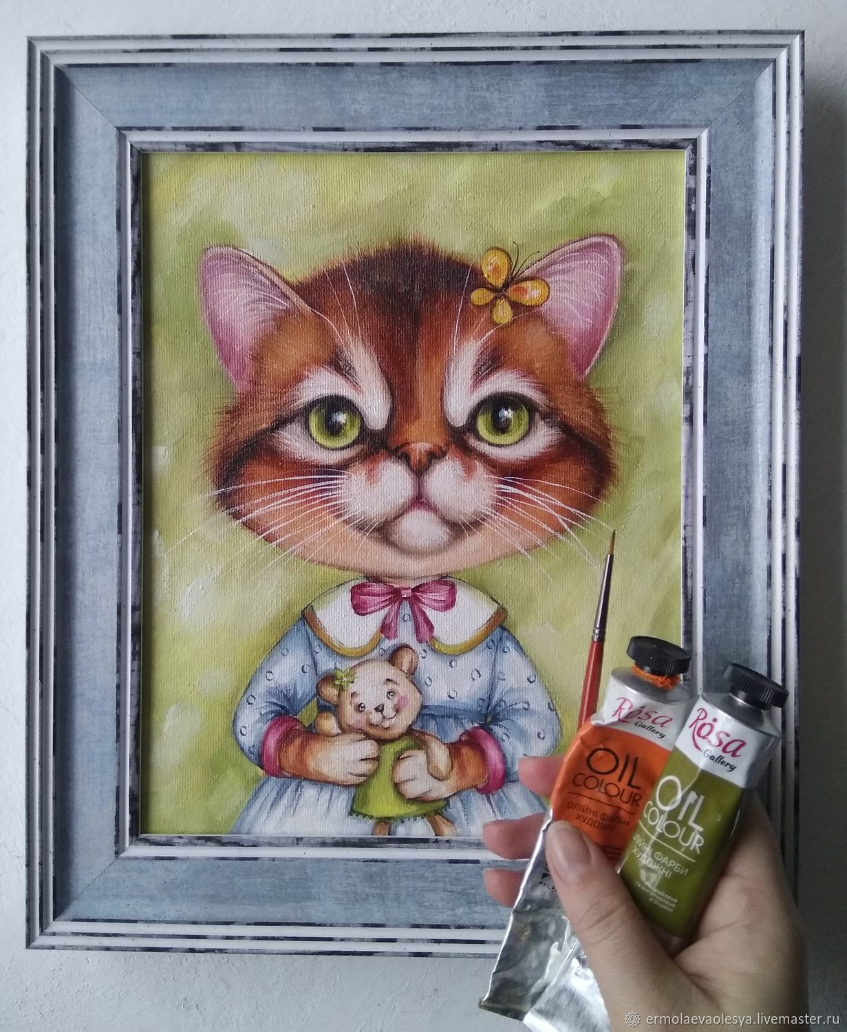 Кошка масло любят. Картина маслом кошечка. Кошка Марси.