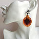 Earrings with Real Orange Lily Petals Korean Accessories. Earrings. WonderLand. My Livemaster. Фото №6
