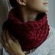 Snood red scarf yoke knitted merino wool. Snudy1. SolarisArtis. My Livemaster. Фото №5