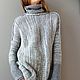 Вязаный свитер платье Cloud. Свитеры. Knit by Heart - Вязаная одежда 富. Интернет-магазин Ярмарка Мастеров.  Фото №2