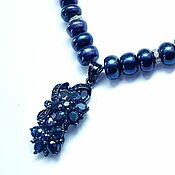 Украшения handmade. Livemaster - original item Pearl necklace with sapphires. Handmade.