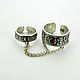 Double Ring with chains silver Ethno with grenades SS0036, Rings, Yerevan,  Фото №1