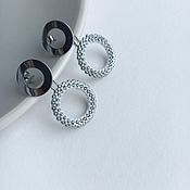 Украшения handmade. Livemaster - original item Grey Ring Earrings. Handmade.