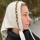 Косынка из пуха норки белая с вышивкой бисером. Косынки. Наталья 'Всё связано'. Интернет-магазин Ярмарка Мастеров.  Фото №2