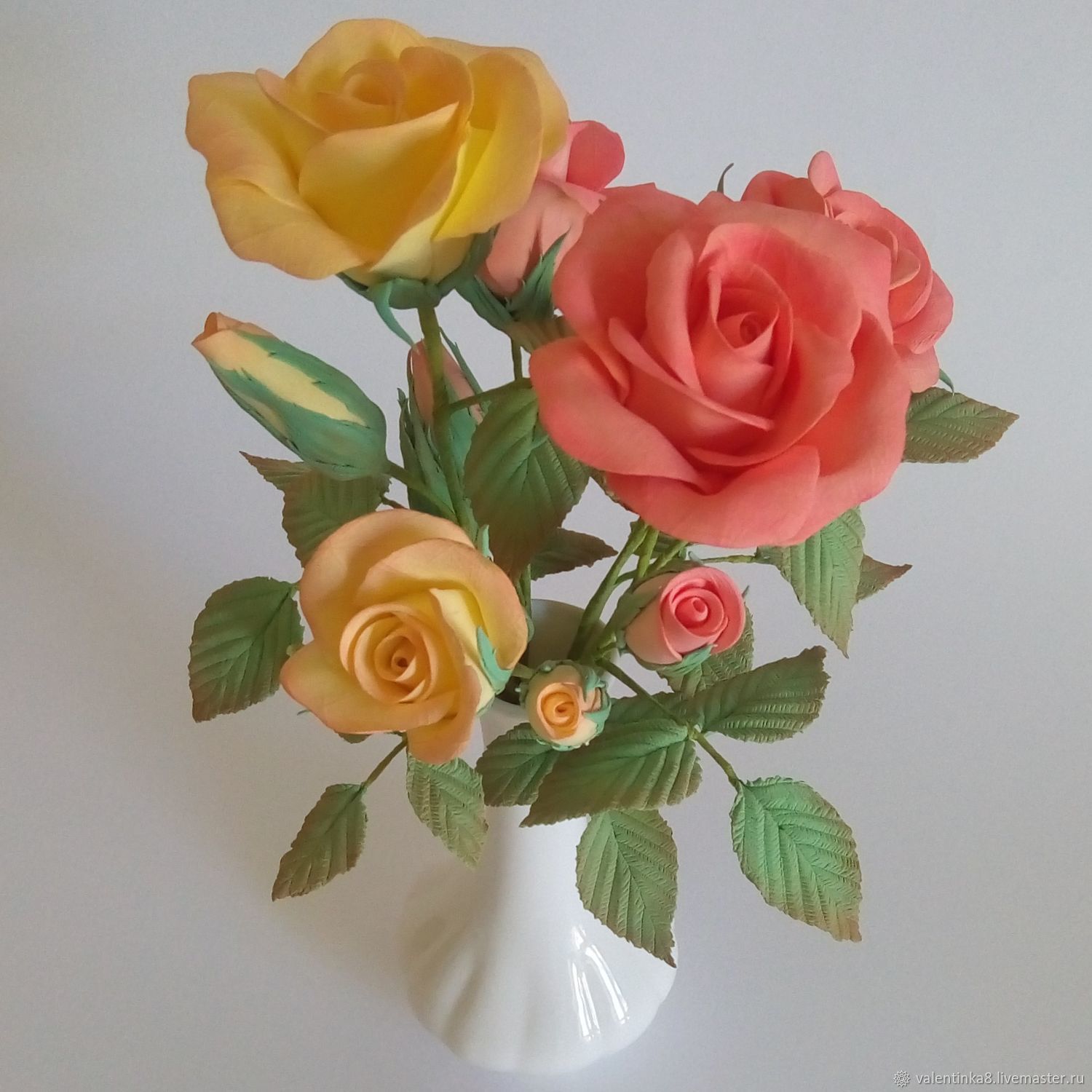 Розы в вазочке, Букеты, Оха,  Фото №1