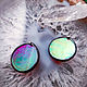Broach earrings with iridescence of a cosmic-beautiful shade (e-020-01), Earrings, St. Petersburg,  Фото №1