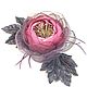 Garden Dusky Rose. Brooch-hair clip flower is made of fabric and genuine leather. Brooches. ms. Decorator. My Livemaster. Фото №4