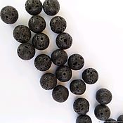 Материалы для творчества handmade. Livemaster - original item Lava 8,5mm, 28951104 Volcanic Lava Beads Black Stones. Handmade.