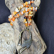 Украшения handmade. Livemaster - original item Carnelian beads with heron. Handmade.