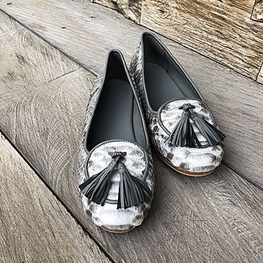 Обувь ручной работы. Ярмарка Мастеров - ручная работа Лоферы из кожи питона. Handmade.