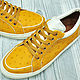 Sneakers made of genuine ostrich leather, in yellow. Training shoes. SHOES&BAGS. My Livemaster. Фото №5