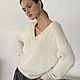 Angora jumper in a milky shade. Pullover Sweaters. cashmerestory. Online shopping on My Livemaster.  Фото №2