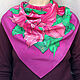 Order Batik Shawl 'Poinsettia' Natural silk 100% Painted. Silk Batik Watercolor ..VikoBatik... Livemaster. . Shawls1 Фото №3
