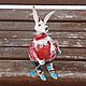Christmas Tree toy Hare. Christmas toys bunny, rabbit. The Year of the Rabbit Hare, Christmas decorations, Tomsk,  Фото №1