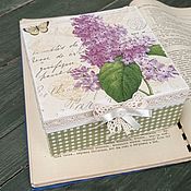 Для дома и интерьера handmade. Livemaster - original item Casket lilac branch decoupage. Handmade.