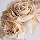Вуалетка- ободок с розами. Розы бежевые  на ободке с вуалью, Диадема для невесты, Москва,  Фото №1