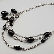Silver pendant with black onyx 16h12 mm and cubic zirconia