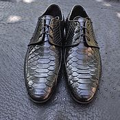 Обувь ручной работы handmade. Livemaster - original item Classic men`s shoes, made of Python skin, in black.. Handmade.