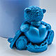 Silicone mold for soap 'Teddy with a heart 2', Form, Shahty,  Фото №1