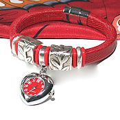 Украшения handmade. Livemaster - original item Bracelet Watch Regaliz Red Heart. Handmade.