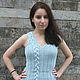 Светло-голубой топ из хлопка с косой. Топы. IRINA GRUDKINA Handmade Knitwear. Ярмарка Мастеров.  Фото №4