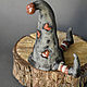 Керамический хранитель колец ГНОМ серый. Хранение украшений. Ammonit_art_ceramics. Ярмарка Мастеров.  Фото №4