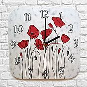 Белые настенные часы Перламутровый цветок