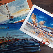 Картины и панно handmade. Livemaster - original item Painting watercolor painting sea boats sailboat ALL ABOUT THE SEA. Handmade.
