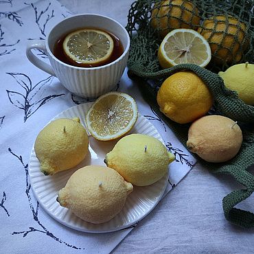 Сувениры и подарки ручной работы. Ярмарка Мастеров - ручная работа Свеча Лимон. Handmade.