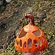 Керамическая тыква ДЖЕК ручной работы подсвечник Halloween. Подсвечники. Тарелки Кружки с надписями Керамика (dashalepit). Ярмарка Мастеров.  Фото №5