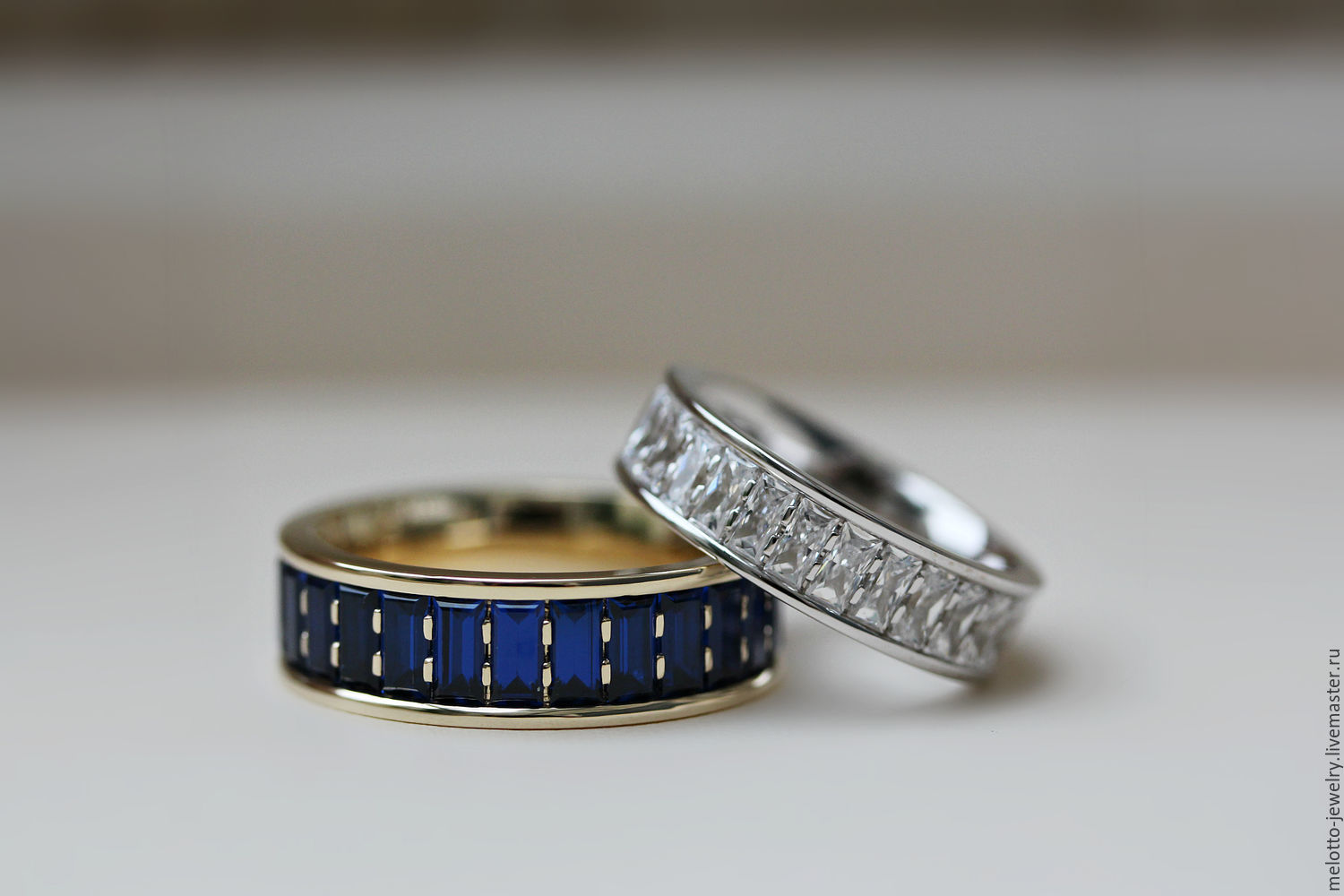 Эксклюзивные обручальные кольца с багетами в интернет-магазине ЯрмаркаМастеров по цене 95000 ₽ – CWNOTRU