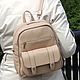  Women's Beige Leather Backpack Bag Deya Mod. CP39-151. Backpacks. Natalia Kalinovskaya. My Livemaster. Фото №5