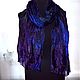 Scarf silk black blue purple long women's scarf stole. Scarves. Silk scarves gift for Womans. My Livemaster. Фото №5
